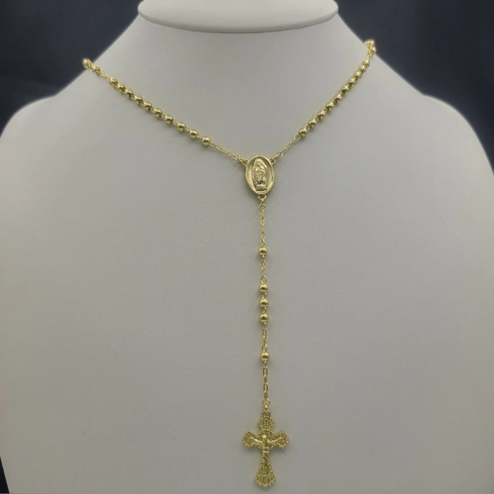 Our Lady of Guadalupe Rosary. 14K Color Gold Plated. Rosario Virgen Guadalupe